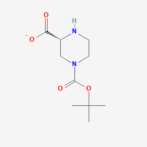 molecular formula C10H17N2O4- B12361169 1,3-Piperazinedicarboxylic acid, 1-(1,1-dimethylethyl) ester, (3R)- 