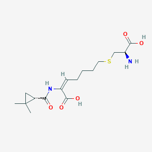 molecular formula C16H26N2O5S B1236117 (E)-7-[(2R)-2-amino-2-carboxyethyl]sulfanyl-2-[[(1S)-2,2-dimethylcyclopropanecarbonyl]amino]hept-2-enoic acid 