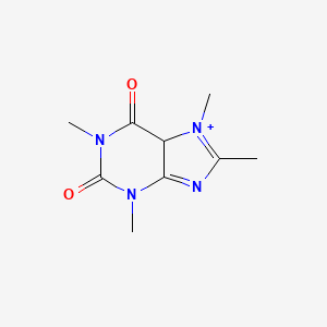 molecular formula C9H13N4O2+ B12361178 1,3,7,8-tetramethyl-5H-purin-7-ium-2,6-dione 