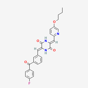 (3Z,6Z)-3-[(5-butoxypyridin-2-yl)methylidene]-6-[[3-(4-fluorobenzoyl)phenyl]methylidene]piperazine-2,5-dione