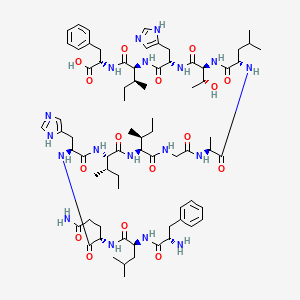 molecular formula C74H112N18O16 B12361212 H-Phe-Leu-Gln-His-Ile-Ile-Gly-Ala-Leu-Thr-His-Ile-Phe-OH 