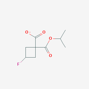 molecular formula C9H12FO4- B12361239 1,1-Cyclobutanedicarboxylic acid, 3-fluoro-, 1-(1-methylethyl) ester 