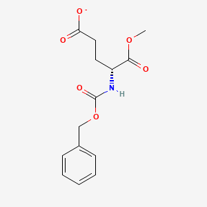 molecular formula C14H16NO6- B12361248 D-Glutamic acid, N-[(phenylmethoxy)carbonyl]-, 1-methyl ester 