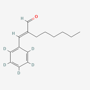 molecular formula C15H20O B12361262 (2E)-2-[(2,3,4,5,6-pentadeuteriophenyl)methylidene]octanal 