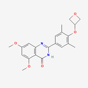 2-[3,5-dimethyl-4-(oxetan-3-yloxy)phenyl]-5,7-dimethoxy-3H-quinazolin-4-one