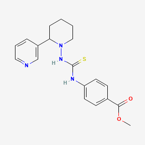 molecular formula C19H22N4O2S B1236133 4-[[[[2-(3-吡啶基)-1-哌啶基]氨基]-硫代次亚甲基]氨基]苯甲酸甲酯 