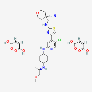 (Z)-but-2-enedioic acid;4-[[[4-[5-chloro-2-[[4-[[(2R)-1-methoxypropan-2-yl]amino]cyclohexyl]amino]pyridin-4-yl]-1,3-thiazol-2-yl]amino]methyl]oxane-4-carbonitrile