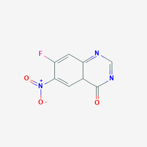 molecular formula C8H4FN3O3 B12361512 7-fluoro-6-nitro-4aH-quinazolin-4-one 