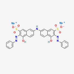 molecular formula C32H21N5Na2O8S2 B12361604 disodium;4-hydroxy-7-[(5-hydroxy-6-phenyldiazenyl-7-sulfonatonaphthalen-2-yl)amino]-3-phenyldiazenylnaphthalene-2-sulfonate 