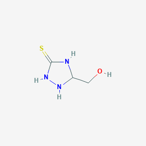 molecular formula C3H7N3OS B12361623 5-(Hydroxymethyl)-1,2,4-triazolidine-3-thione 