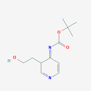 molecular formula C12H18N2O3 B12361657 tert-butyl (NE)-N-[3-(2-hydroxyethyl)-3H-pyridin-4-ylidene]carbamate 