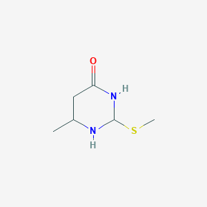 molecular formula C6H12N2OS B12361696 6-Methyl-2-methylsulfanyl-1,3-diazinan-4-one 