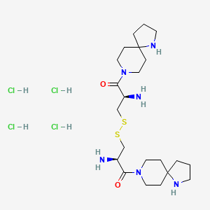 (2R)-2-amino-3-[[(2R)-2-amino-3-(1,8-diazaspiro[4.5]decan-8-yl)-3-oxopropyl]disulfanyl]-1-(1,8-diazaspiro[4.5]decan-8-yl)propan-1-one;tetrahydrochloride