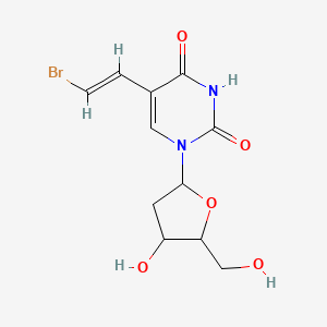 molecular formula C11H13BrN2O5 B1236174 5-[(E)-2-bromovinyl]-1-[4-hydroxy-5-(hydroxymethyl)tetrahydrofuran-2-yl]pyrimidine-2,4-dione 