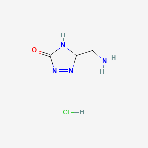 molecular formula C3H7ClN4O B12361755 5-(Aminomethyl)-4,5-dihydro-1,2,4-triazol-3-one hydrochloride 