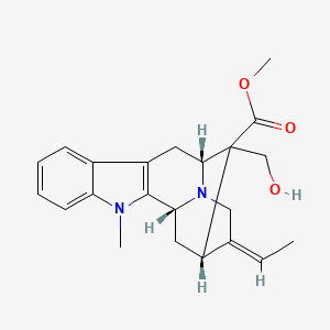 molecular formula C22H26N2O3 B1236180 methyl (1R,12R,14S,15Z)-15-ethylidene-13-(hydroxymethyl)-3-methyl-3,17-diazapentacyclo[12.3.1.02,10.04,9.012,17]octadeca-2(10),4,6,8-tetraene-13-carboxylate 