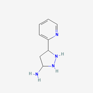 molecular formula C8H12N4 B12361844 5-Pyridin-2-ylpyrazolidin-3-amine 