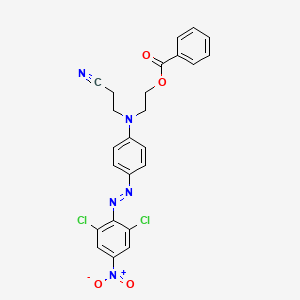 molecular formula C24H19Cl2N5O4 B12361856 2-(N-(2-Cyanoethyl)-4-((2,6-dichloro-4-nitrophenyl)azo)anilino)ethyl benzoate CAS No. 37672-70-1