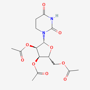 molecular formula C15H20N2O9 B12361865 [(2R,3R,4R,5R)-3,4-diacetyloxy-5-(2,4-dioxo-1,3-diazinan-1-yl)oxolan-2-yl]methyl acetate 