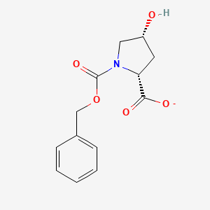 molecular formula C13H14NO5- B12361903 1,2-Pyrrolidinedicarboxylic acid, 4-hydroxy-, 1-(phenylmethyl) ester, (2R,4R)- 