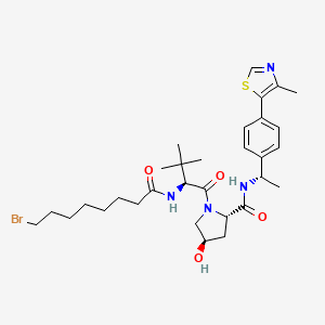 molecular formula C31H45BrN4O4S B12361990 (2S,4R)-1-[(2S)-2-(8-bromooctanoylamino)-3,3-dimethylbutanoyl]-4-hydroxy-N-[(1S)-1-[4-(4-methyl-1,3-thiazol-5-yl)phenyl]ethyl]pyrrolidine-2-carboxamide 