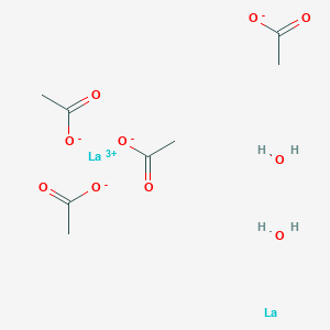 molecular formula C8H16La2O10- B12362087 Acetic acid, lanthanum(3+) salt, hydrate (9CI) 