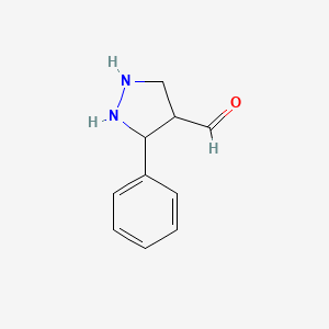 molecular formula C10H12N2O B12362171 3-Phenylpyrazolidine-4-carbaldehyde 