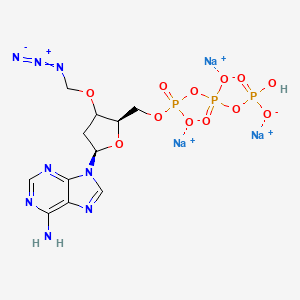 molecular formula C11H14N8Na3O12P3 B12362183 trisodium;[[[(2R,5R)-5-(6-aminopurin-9-yl)-3-(azidomethoxy)oxolan-2-yl]methoxy-oxidophosphoryl]oxy-oxidophosphoryl] hydrogen phosphate 