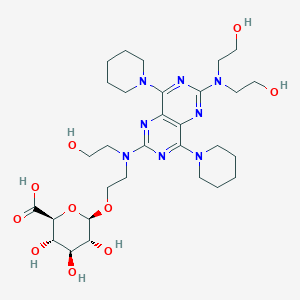 molecular formula C30H48N8O10 B12362195 (2S,3S,4S,5R,6R)-6-[2-[[6-[bis(2-hydroxyethyl)amino]-4,8-di(piperidin-1-yl)pyrimido[5,4-d]pyrimidin-2-yl]-(2-hydroxyethyl)amino]ethoxy]-3,4,5-trihydroxyoxane-2-carboxylic acid 