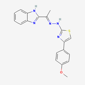 molecular formula C19H17N5OS B12362205 N-[(E)-1-(1H-benzimidazol-2-yl)ethylideneamino]-4-(4-methoxyphenyl)-1,3-thiazol-2-amine 