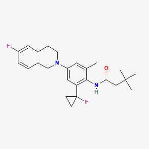 N-[2-(1-fluorocyclopropyl)-4-(6-fluoro-3,4-dihydro-1H-isoquinolin-2-yl)-6-methylphenyl]-3,3-dimethylbutanamide