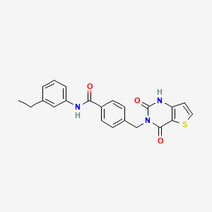 4-[(2,4-dioxo-1H-thieno[3,2-d]pyrimidin-3-yl)methyl]-N-(3-ethylphenyl)benzamide