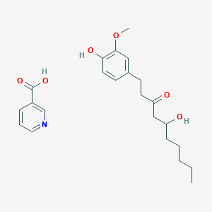 molecular formula C23H31NO6 B1236236 5-羟基-1-(4-羟基-3-甲氧基苯基)癸-3-酮；吡啶-3-羧酸 