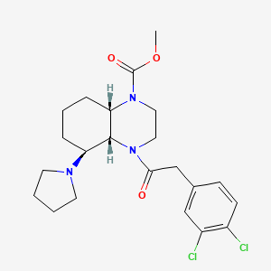 methyl (4aR,5S,8aS)-4-[2-(3,4-dichlorophenyl)acetyl]-5-pyrrolidin-1-yl-2,3,4a,5,6,7,8,8a-octahydroquinoxaline-1-carboxylate