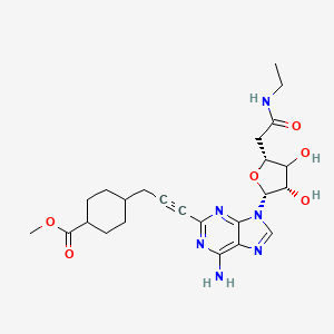 methyl 4-[3-[6-amino-9-[(2R,3S,5R)-5-[2-(ethylamino)-2-oxoethyl]-3,4-dihydroxyoxolan-2-yl]purin-2-yl]prop-2-ynyl]cyclohexane-1-carboxylate