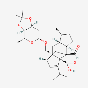 (1R,2S,4R,5R,8R,9S,11S)-2-[[(3aR,4R,6R,7aS)-2,2,4-trimethyl-4,6,7,7a-tetrahydro-3aH-[1,3]dioxolo[4,5-c]pyran-6-yl]oxymethyl]-9-formyl-5-methyl-13-propan-2-yltetracyclo[7.4.0.02,11.04,8]tridec-12-ene-1-carboxylic acid