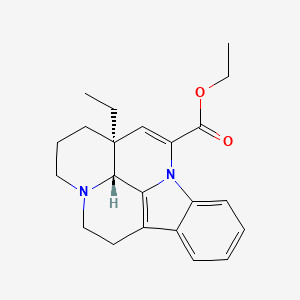 molecular formula C22H26N2O2 B1236246 Ethyl (41R,13AS)-13A-ethyl-2,3,41,5,6,13A-hexahydro-1H-indolo[3,2,1-DE]pyrido[3,2,1-IJ][1,5]naphthyridine-12-carboxylate 