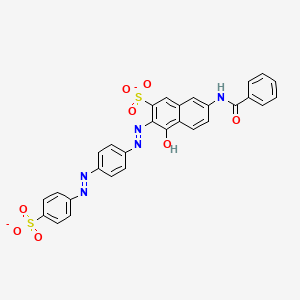 molecular formula C29H19N5O8S2-2 B1236249 7-Benzamido-4-hydroxy-3-({4-[(4-sulfonatophenyl)diazenyl]phenyl}diazenyl)naphthalene-2-sulfonate 