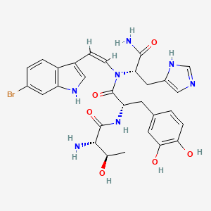 molecular formula C29H32BrN7O6 B12362543 (2S,3R)-2-amino-N-[(2S)-1-[[(2S)-1-amino-3-(1H-imidazol-5-yl)-1-oxopropan-2-yl]-[(Z)-2-(6-bromo-1H-indol-3-yl)ethenyl]amino]-3-(3,4-dihydroxyphenyl)-1-oxopropan-2-yl]-3-hydroxybutanamide 