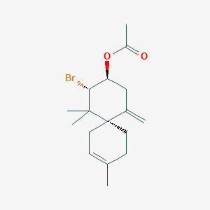 molecular formula C17H25BrO2 B1236260 [(3S,4S,6R)-4-bromo-5,5,9-trimethyl-1-methylidenespiro[5.5]undec-9-en-3-yl] acetate 