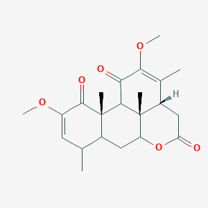 molecular formula C22H28O6 B1236264 (2S,13R,17S)-4,15-dimethoxy-2,6,14,17-tetramethyl-10-oxatetracyclo[7.7.1.02,7.013,17]heptadeca-4,14-diene-3,11,16-trione 