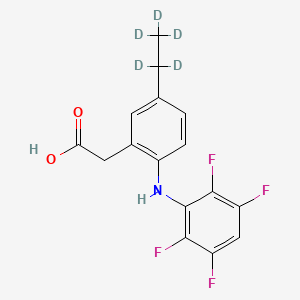 molecular formula C16H13F4NO2 B12362650 2-[5-(1,1,2,2,2-Pentadeuterioethyl)-2-(2,3,5,6-tetrafluoroanilino)phenyl]acetic acid 