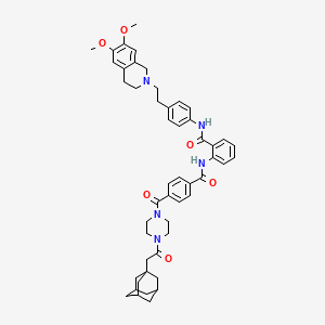 2-[[4-[4-[2-(1-adamantyl)acetyl]piperazine-1-carbonyl]benzoyl]amino]-N-[4-[2-(6,7-dimethoxy-3,4-dihydro-1H-isoquinolin-2-yl)ethyl]phenyl]benzamide