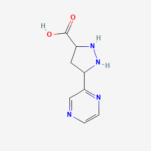 molecular formula C8H10N4O2 B12362776 5-Pyrazin-2-ylpyrazolidine-3-carboxylic acid 