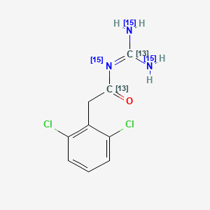 molecular formula C9H9Cl2N3O B12362790 Guanfacine-15N3,13C2 