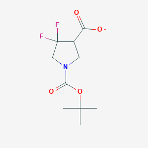 molecular formula C10H14F2NO4- B12362797 1,3-Pyrrolidinedicarboxylic acid, 4,4-difluoro-, 1-(1,1-dimethylethyl) ester 