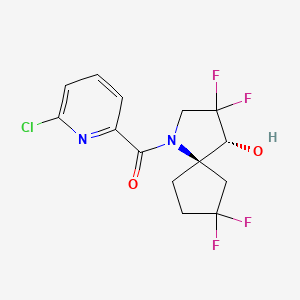 molecular formula C14H13ClF4N2O2 B12362850 (6-chloropyridin-2-yl)-[(4R,5R)-3,3,8,8-tetrafluoro-4-hydroxy-1-azaspiro[4.4]nonan-1-yl]methanone 