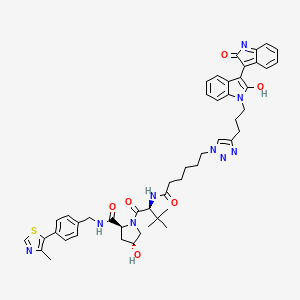 (2S,4R)-4-hydroxy-1-[(2S)-2-[6-[4-[3-[2-hydroxy-3-(2-oxoindol-3-yl)indol-1-yl]propyl]triazol-1-yl]hexanoylamino]-3,3-dimethylbutanoyl]-N-[[4-(4-methyl-1,3-thiazol-5-yl)phenyl]methyl]pyrrolidine-2-carboxamide