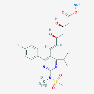 molecular formula C22H27FN3NaO6S B12362920 Rosuvastatin-13C,d3 (sodium) 