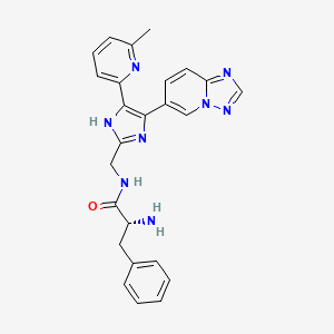 molecular formula C25H24N8O B12362954 (2R)-2-amino-N-[[5-(6-methylpyridin-2-yl)-4-([1,2,4]triazolo[1,5-a]pyridin-6-yl)-1H-imidazol-2-yl]methyl]-3-phenylpropanamide 